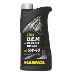 Купить моторное масло Mannol O.E.M. for Renault Nissan 5W-40 Синтетическое | Артикул 4036021101514