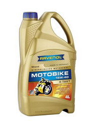Купить моторное масло Ravenol Motobike 4-T Mineral 15W-40 Минеральное | Артикул 4014835731394