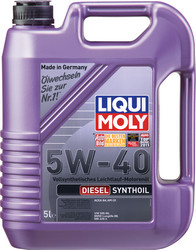 Купить моторное масло Liqui moly Diesel Synthoil SAE 5W-40 Синтетическое | Артикул 1927