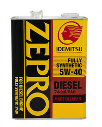 Купить моторное масло Idemitsu Zepro Diesel 5W-40 Cf Fully Synthetic 4л Синтетическое | Артикул 2863041