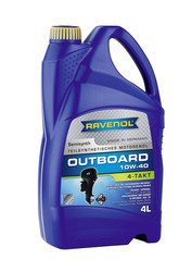 Купить моторное масло Ravenol для 4-T лод.моторов Outboardoel 4T SAE 10W-40 (4л) new Полусинтетическое | Артикул 4014835729193