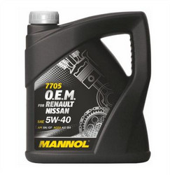 Купить моторное масло Mannol O.E.M. for Renault Nissan 5W-40 Синтетическое | Артикул 4036021401515