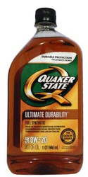 Купить моторное масло Quaker state Ultimate Durability SAE 0W-20 Full Synthetic Motor Oil Синтетическое | Артикул 073102000346