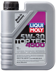 Купить моторное масло Liqui moly Top Tec 4500 SAE 5W-30 Hc-синтетическое | Артикул 3724