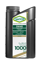 Купить моторное масло Yacco VX 1000 Синтетическое | Артикул 302325