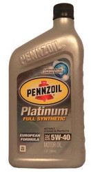 Купить моторное масло Pennzoil Platinum European Formula 5W-40 Синтетическое | Артикул 071611917902